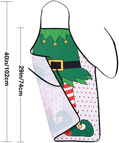 DearHouse 2 Pack Christmas Elf Apron, Cute Adjustable Kitchen Chef Bib BBQ - Image 4