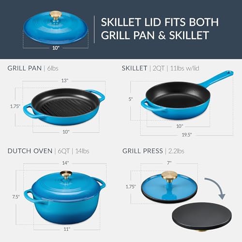 Best Choice Products 6-Piece Cast Iron Cookware Set, Ceramic Coated 6Qt Dutch - Image 2