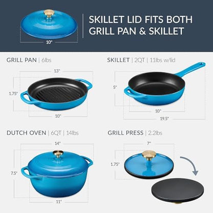 Best Choice Products 6-Piece Cast Iron Cookware Set, Ceramic Coated 6Qt Dutch - Image 2