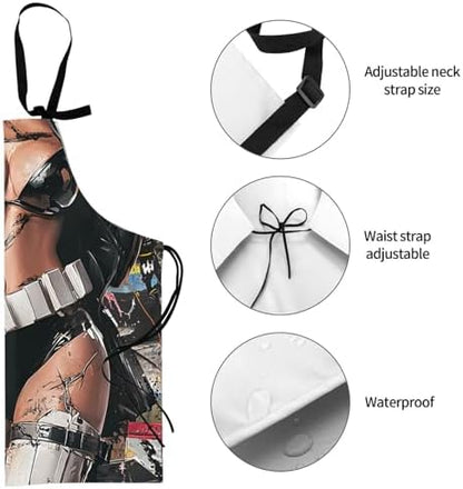 Apron skeleton Halloween, Waterproof Work Apron - Image 6