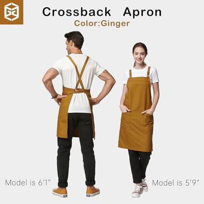 Cross Back Apron for Men Chef Pockets 4251JX - Image 4
