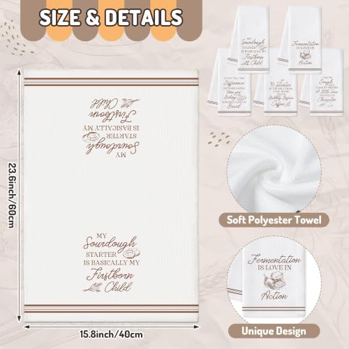 5 Pack Funny Sourdough Tea Bread Kitchen Dish Towels, Absorbent Hand Towels - Image 3