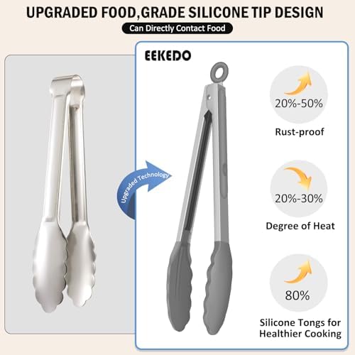 Kitchen Tongs with Silicone Tips, Tongs - Image 3
