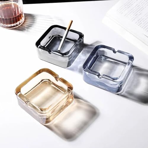 Ashtray for Cigarettes, Square Crystal Glass Ashtrays, Classic Design Home - Image 4