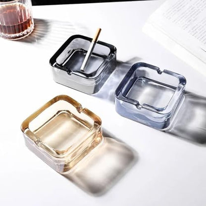 Ashtray for Cigarettes, Square Crystal Glass Ashtrays, Classic Design Home - Image 4