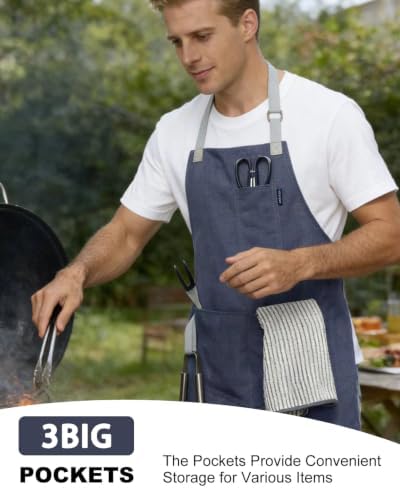Chef Apron w/Pockets, Adjustable Strap - Image 5