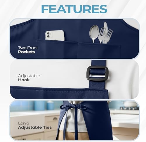 Utopia Kitchen Bib Aprons 4 Pack Adjustable - Image 4