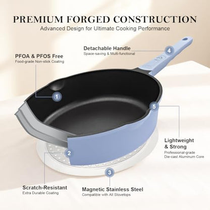 12 Inch Nonstick Deep Frying Pan Skillet - Image 5