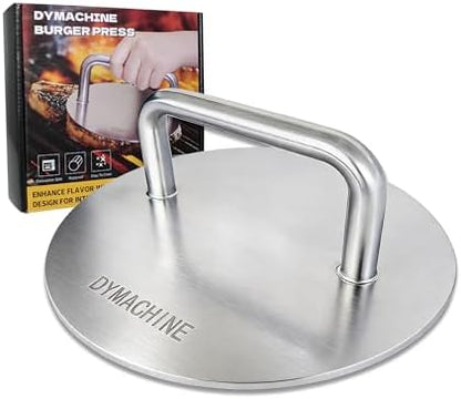 Smash Burger Press, 7 Inch Stainless Steel Hamburger Press, 2.5mm Thick by DYMACHINE