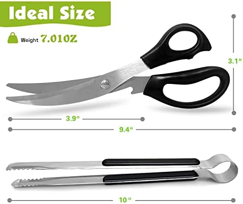 Kitchen Scissors, Korean Barbecue Scissors and Tongs Set, Kitchen Sheras - Image 2