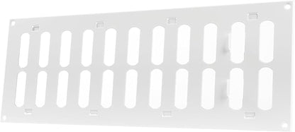 Vent Systems 16" x 6" Inch (Outer Dimensions) Metal Air Vent Grille - White Adjustable Register Vent Cover - Open/Close Air Supply Intake Wall Vent - Heating/Cooling Ceiling Grille for House, Garage