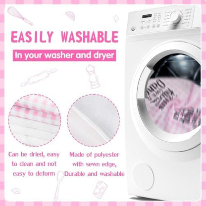 R HORSE 5 Pack Funny Pink Check Kitchen Dish Towels - Image 4