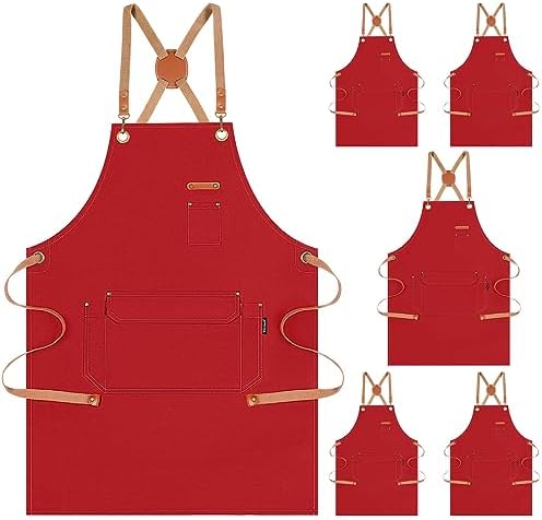 Genixart Chef Apron Men Women, Kitchen Aprons Cooking, BBQ by Genixart