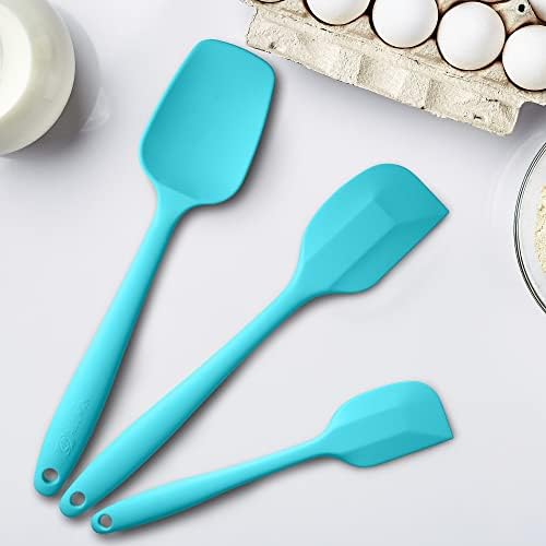3-Piece Silicone Spatula Set, 600°F Heat Resistant, Macaron Blue - Image 4