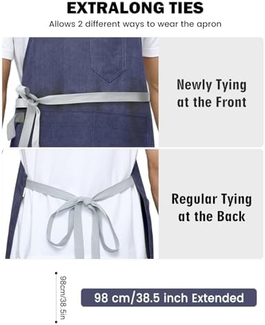 Chef Apron w/Pockets, Adjustable Strap - Image 3