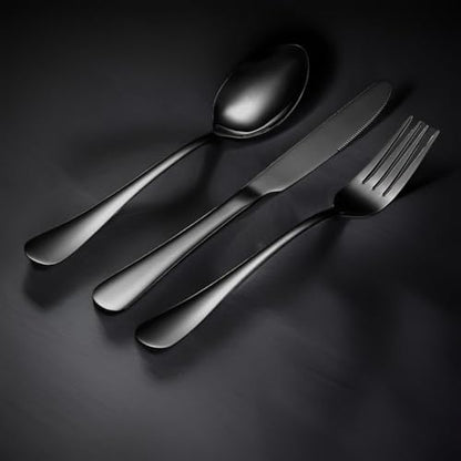20 Pcs Black Silverware Set, Stainless Steel Flatware Set - Image 4