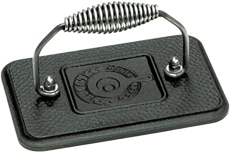 Lodge Pre-Seasoned Cast Iron Grill Press, 6.75 x 4.5 Inches by Lodge