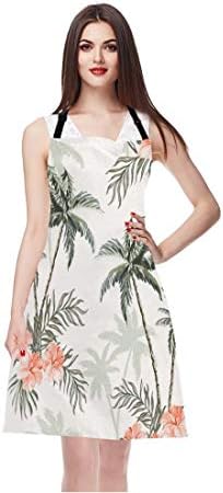 EKOBLA Palm Trees And Cheetah Floral Aprons Vintage Outdoor Tropical Leaves - Image 3