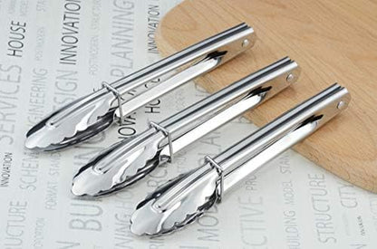 HINMAY Mini Stainless Steel Serving Tongs Small Tongs Set - Image 4