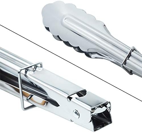 HINMAY Stainless Steel Food Tongs Metal Tongs Set - Image 4