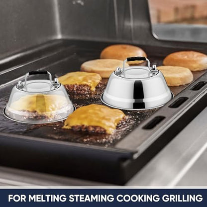 HaSteeL 6.5In Cheese Melting Dome, Stainless Steel Small Round Basting Steaming - Image 5