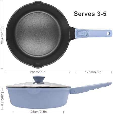 12 Inch Nonstick Deep Frying Pan Skillet - Image 7