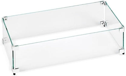 35.5" X 15.5" X 6” Rectangular Glass Flame Guard