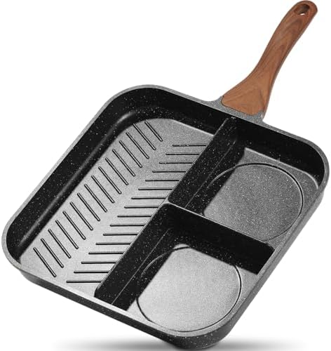 ESLITE LIFE Nonstick Divided Grill Pan by ESLITELIFE