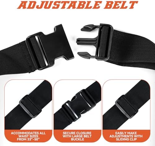 Ultra-Thick Men's Tool Belts Fits Waist 31”to 52” Adjustable Oxford Work Pouch - Image 6