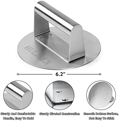 HULISEN 9" Cheese Melting Dome & 6.2" Smashed Burger Press Kit - Image 3