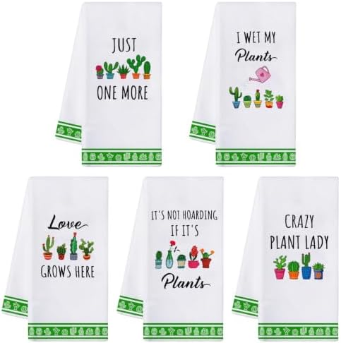 R HORSE 5 Pack Funny Succulent Cactus Plant Kitchen Dish Towels by RHORSE