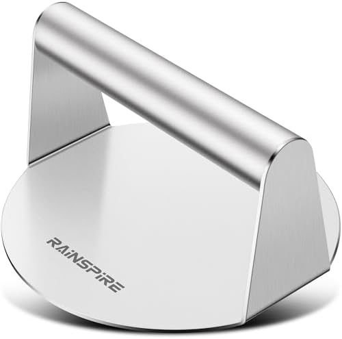 Rainspire Upgraded 304 Stainless Steel Smash Burger Press 5.5 inch Burger by Rainspire