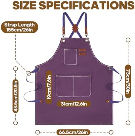 Aprons For Women Men With Large Pockets, Waterproof Cotton Chef Aprons For - Image 5