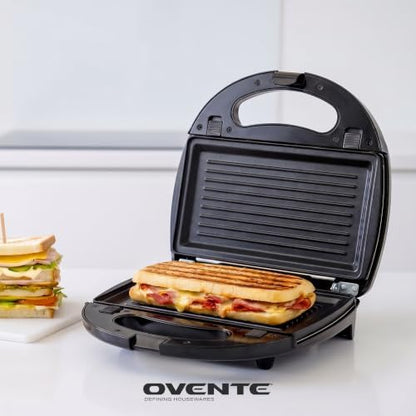 OVENTE 3 in 1 Electric Sandwich Maker, 750W Non-Stick Plates - Image 5