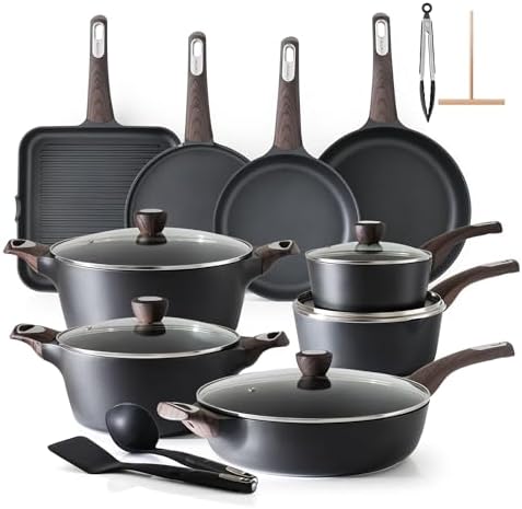SENSARTE Pots and Pans Set Non stick, Non toxic Healthy Induction Cookware Sets by SENSARTE