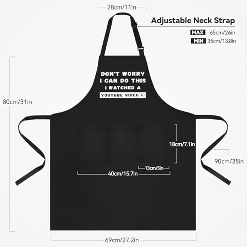 NLUS Funny Aprons for Men, Men’s Funny Apron for Chef Cooking Grilling BBQ - Image 2