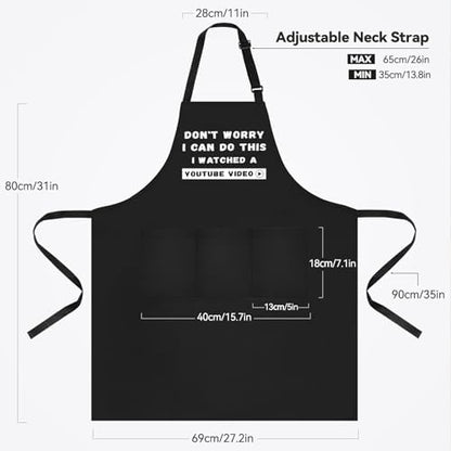 NLUS Funny Aprons for Men, Men’s Funny Apron for Chef Cooking Grilling BBQ - Image 2