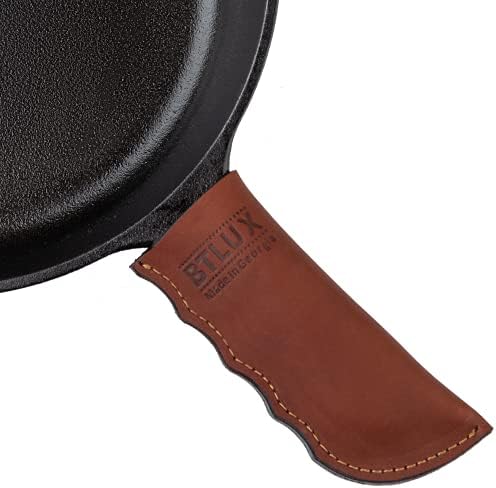 Leather Cast Iron Skillet Handle Cover, Pan Sleeve, Made in Georgia by BTLUX