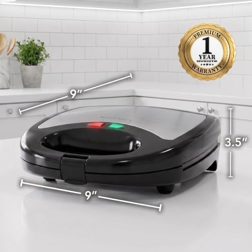 OVENTE 3 in 1 Electric Sandwich Maker, 750W Non-Stick Plates - Image 6