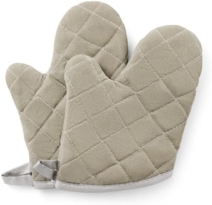 ARCLIBER Grey 9" Quilted Oven Mitts 1 Pair Heat Resistant Kitchen by ARCLIBER