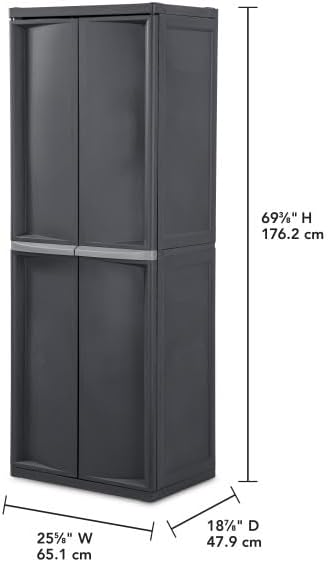 Sterilite 4 Shelf Cabinet, Durable Plastic Storage Solution, 1 Pack | - Image 3