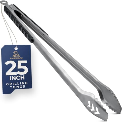25-Inch Heavy Duty Metal Grill Tongs by Falkridge