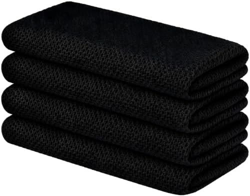 100% Cotton Waffle Weave Kitchen Towels, 4 Pack Dish Cloths by FreeNook