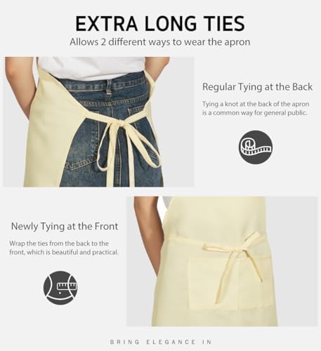 Syntus Apron for Men Women, Adjustable Cooking Kitchen Apron - Image 4