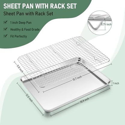 Homikit Baking Sheet with Wire Rack Set - Image 2