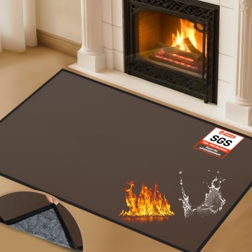3.5 MM Fireproof Fireplace Mat for Indoor Protection by TOHONFOO