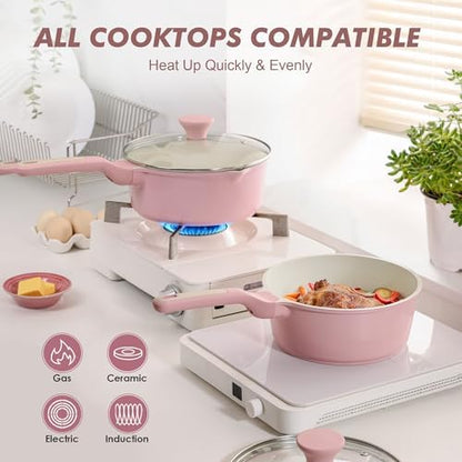 SENSARTE 2.5 QT Ceramic Nonstick Saucepan - Image 4