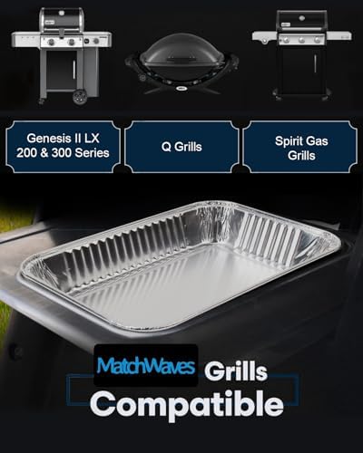 Drip Pans for Weber, Disposable Aluminum Foil Grease Trays for Weber Grills - Image 4