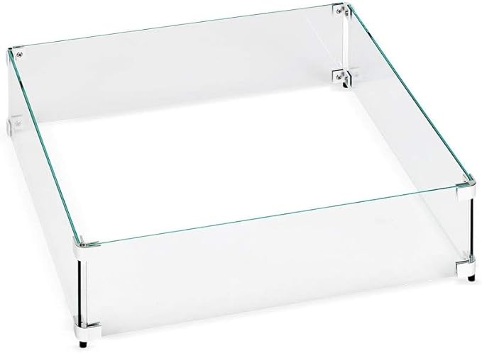 23.5" X 23.5" x 6” Square Glass Flame Guard