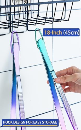 JETKONG 2 Pcs 18 Inch Stainless Steel Grill Tongs Heavy Duty Giant Tweezer Tongs - Image 7